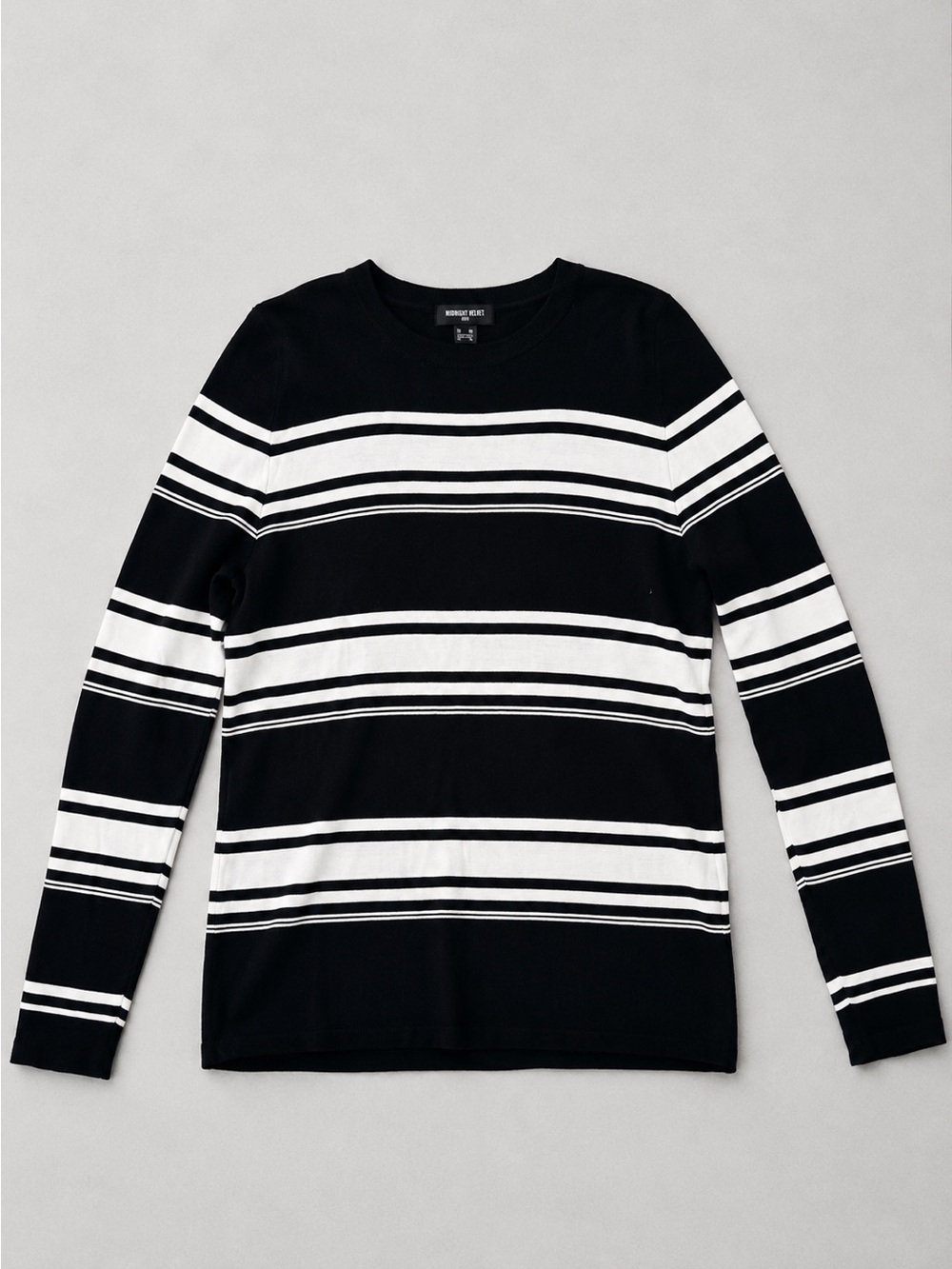Forever 21 Men's Black & White Striped Crewneck Sweater